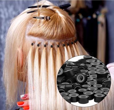 China Professional Reusable Silicone 5.0x3.0x3.0mm Micro Rings Links Beads, Aluminum Hair Extension Ring Hair Links Nano Beads for sale