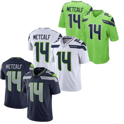 China Anti-Bacterial Wholesale DK Metcalf Seattle Football Jerseys 14 Stitched USA Football Sports Fashion Vapor Limited Player Jersey - College Navy for sale