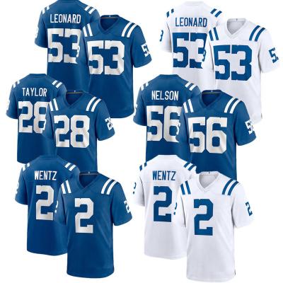 China Anti-Bacterial Matt Ryan Indianapolis Jerseys 28 Jonathan Taylor 53 Leonard 56 Nelson Stitched USA Football Vapor Limited Jersey- Royal for sale