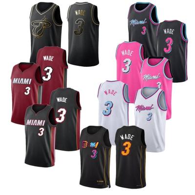 China Anti-Bacterial Wholesale Basketball Jersey Dwyane Wade Miami Basketball Jerseys 3 Stitched Classic Vintage 2021/22 USA Basketball City Edition for sale