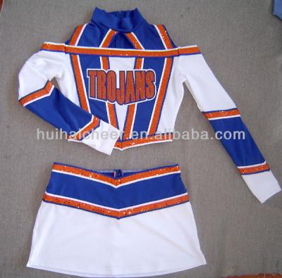 China Spandex 2018 cheer uniforms cheerleading uniform with sequin fabric for sale