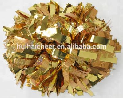 China Silver Mix Metallic Holo PET Gold Glitter Pom Poms For Cheerleading for sale