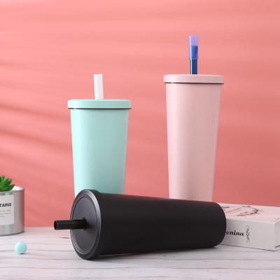 China INEEDU Drinkware Potty Bubble Tea Tumbler Reusable With Chunky Straw 14mm No Sweat for sale