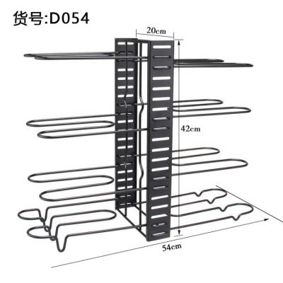 China Sustainable Mental Multi-Layer Folding Pot Kitchen Storage and Pan Organizer Rack Pot Sitting Rack for sale