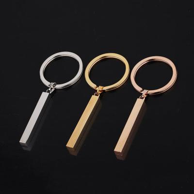 China Faux Fur Ball Pompom Chains Name Logo Stainless Steel Blanks Keychain Custom Sublimation Bar Tag Cuboid Lettering Car Key Chain Pendant for sale