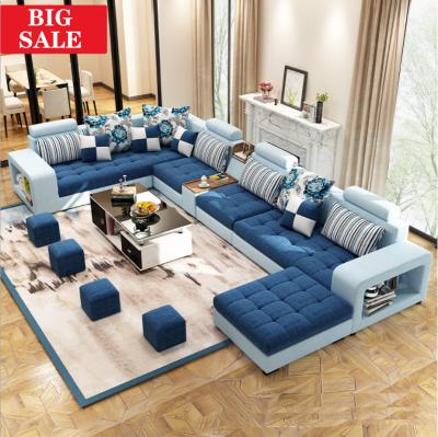 China U Furniture Chaise Lounge Recliner Sectional L Corner Sofa Sets Fabric Living Room Sofa Factory Modern Couch 7 Seater Corner Seater for sale