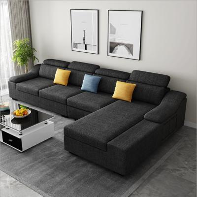 China U-Shaped Lounge 7 Seater Chaise Lounge Recliner Sectional Corner Sofa Sets Sofa Corner Size Fabric Sofa Modern Simple Design Large for sale