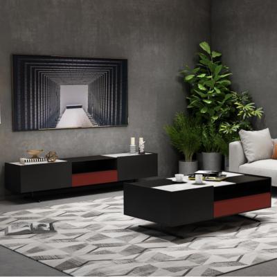 China New Design Coffee Table Modern Luxury Black Coffee Table Tea Table With Drawer for sale