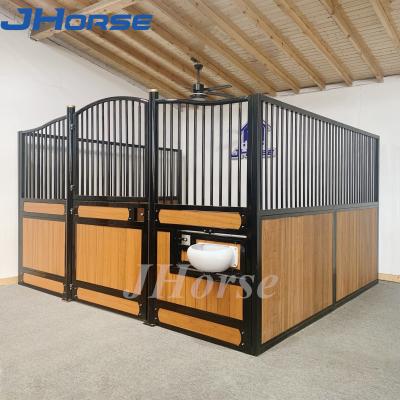 China Permanent Horse Stable Panel Door European Horse Stall Fronts Horse With Feeder for sale