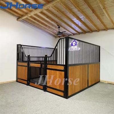 China Modern bamboo horse stable with Welded Steel Structure Bamboo Fillin Wood Customized Color for sale