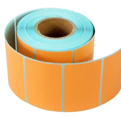 China 60mm x 40mm Heat Sensitive Color Thermal Stickers, Orange Color, Roll of 700 Labels, 1 Rolls for sale