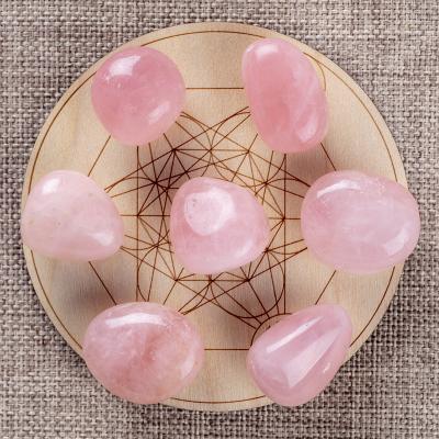 China High Quality Natural Chakra Stones China Rose Quartz Tumbled Polished Crystal Tumbled Gemstone Gravel Healing Stone For Chakra Reiki for sale