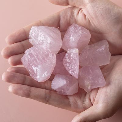 China High Quality Natural Polished Uneven Shaped Rough Gemstone From China Rose Quartz Rough Stone Fantastic Chakra For Decor for sale