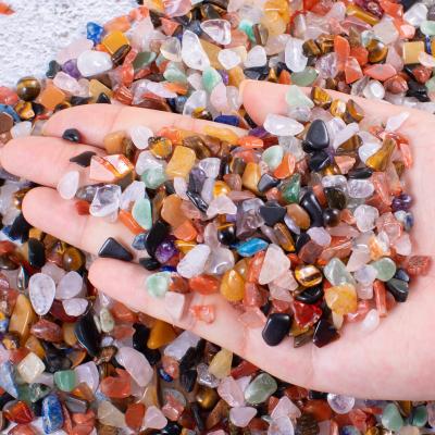 China Natural Assorted Colored Tumbled Gemstone Chips Stone Crushed Quartz Crystals Irregular Shaped China Gravels For Making Jewelry for sale