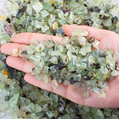 China China Natural Prehnite Tumbled Quartz Chips Polished Stone Crushed Irregular Shaped Gemstone For Home Decor Healing Energy Spiritual for sale