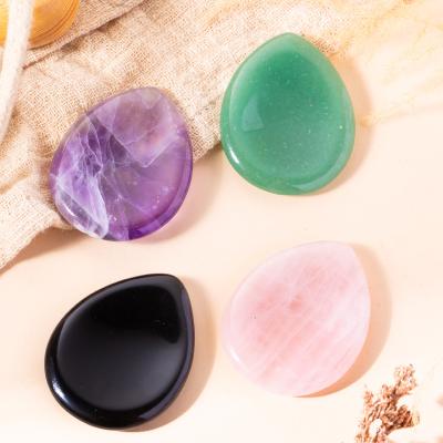 China China Feng Shui Natural Green Aventurine Worry Stone Engraved Semi-Precious Stones for Chakra Therapy Geometry or Home Ornament for sale