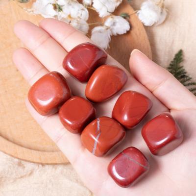 China Natural Red China Jasper Tumbled Polished Stone Crystal Pocket Thumb Stone Set Relax Pockets Crystal Healing Massage Meditation for sale