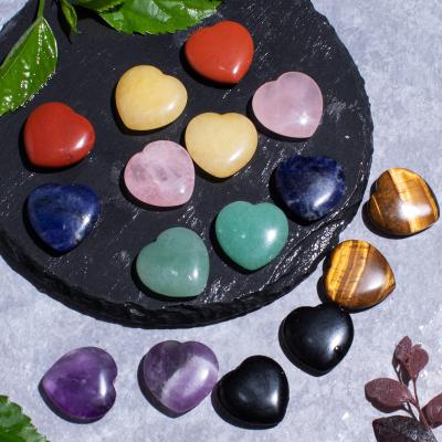 China China Crystal Heart Stone Healing Natural Polished Multicolor Reiki Polished Gravel Stone For Home Decoration Fabulous Tumbled Stone for sale