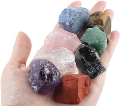 China China Customize Hot Sale Chakra Stones Set Natural Rough Raw Stone Reiki Healing Crystals For Balance Or Meditation Chakra Ritual for sale