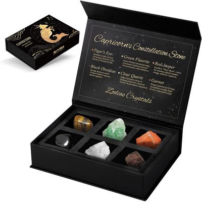 China China Customize Capricorn Zodiac Crystal Stone Gift Set Pack with Natural Constellation Healing Crystals for Family and Friend for sale