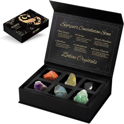 China China Customize Scorpio Zodiac Crystal Stone Gift Set Pack with Natural Constellation Healing Crystals for Family and Friend for sale