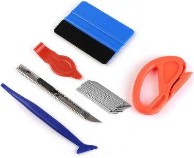 China Vinyl Installation & Wallpaper decoration & decal car vinyl wrap tool kit including edge cutter, felt squeegee, Mini Soft Corner Squeegee, retractable knife and extra blades for sale