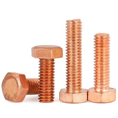 China Stainless steel m4 m6 m8 m10 hex copper T2 bolts copper bolts din933 din931 for sale