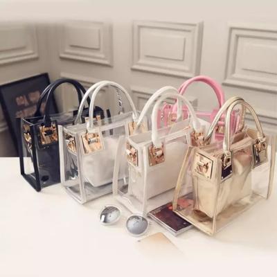 China Fashoion Fashion Clear Jelly PVC Women Shoulder Bag Transparent Clutch Purse Handbag for sale