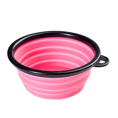 China Viable Food Bowl Water Feeding Folding Dish Cup For Dogs Cat Travel Folding Silicone Pets Bowl for sale