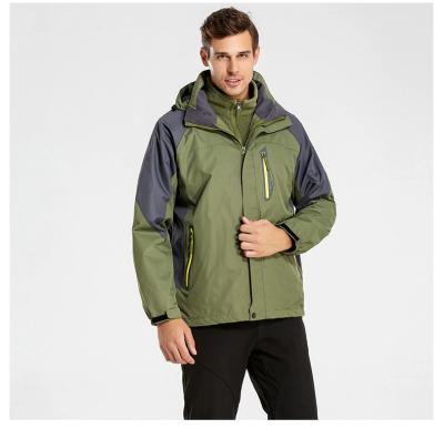 China Breathable Men Ski Jacket 3 In 1 Hooded Windproof Winter Waterproof Snow Jacket Jacket With Inner Warm Fleece Coat for sale