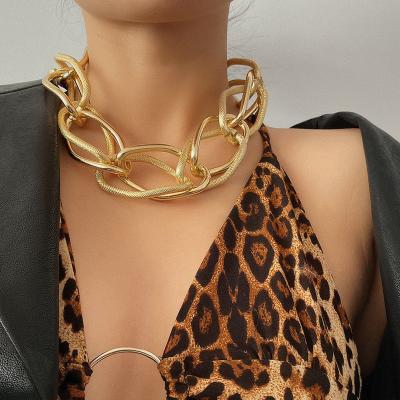 China Factory Wholesale FASHIONABLE Hip Hop Necklace Polished Necklace Female Alloy Thick Chain Necklace N0536 for sale