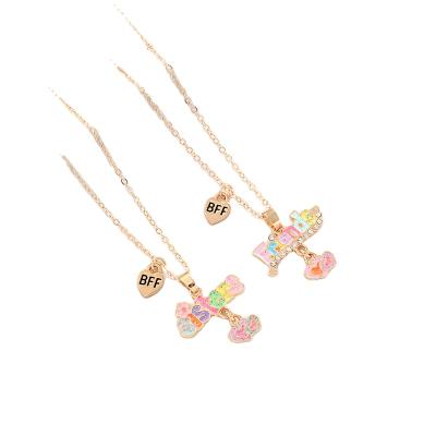 China New Fashion Children's Cartoon Necklace Two Sets Good Sisters Girlfriends Pendant Friends Necklace Set N0583 for sale