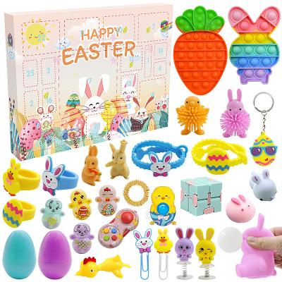 China Bubble Bunny Toy Stress Relief Easter Egg Educational Diy Easter Box Rubber Blind Child Toy For Kid Gift for sale