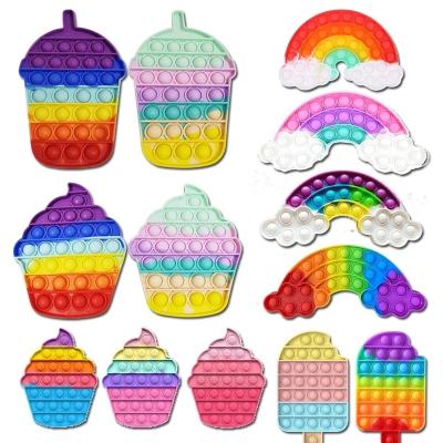 China Fiddly Person Toy Fidget Toys Rainbow Sensory Set Bubble Wrap Fun Rainbow Sensory Push Toy Simple Anti Stress Relief Effort Release for sale