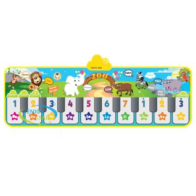 China Musical Toy Piano Mat Keyboard Educational Play Mat Portable Musical Blanket Instrument Toy with 8 Animal Sounds Dancing Mat for sale