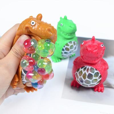 China New Creative Rubber Hand Squeeze Ball Duct Dinosaur Grape Ball Pinch Music Duct Decompression Ball Toy for sale