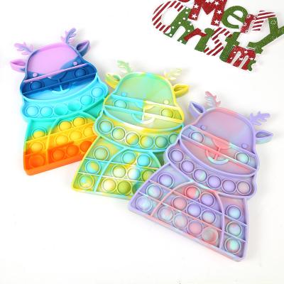 China New Christmas series push noise bubble toys rubber people stir stir sensory toy for sale