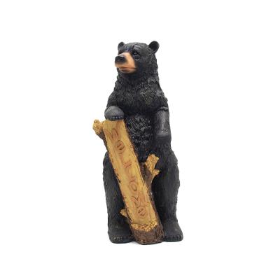 China Other Garden Statue Welcome Sign Bear Garden Ornaments Resin Decoration Indoor Outdoor Decoration for sale