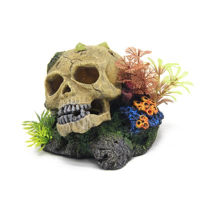 China Hard/Breakable Hot New Products Aquarium Landscaping Decoration Fossils Sea Bottom Treasure Skeleton Resin Opens Aquarium Decoration for sale