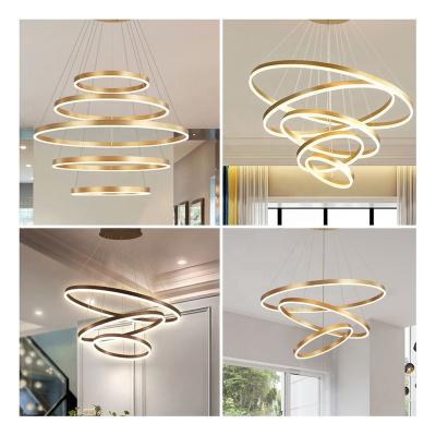 China Ring Modern Nordic Ceiling Luxury Round Crystal Chandelier Modern Decorative Pendant Light Circle Chandelier LED for sale