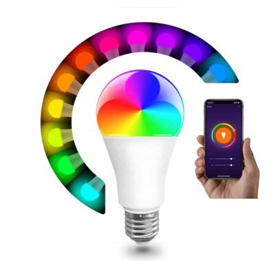 China Indoor and outdoor wifi remote control smart graffiti LED bulb RGB tuya voice smart bulb E27 bulb for sale