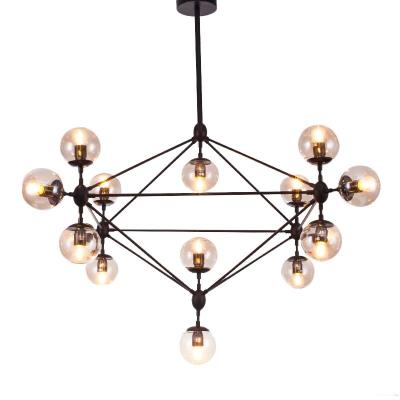 China Retro Modern Industrial Modern Led Chandeliers Industrial Black Ceiling Luxury Large Pendant Lights for sale