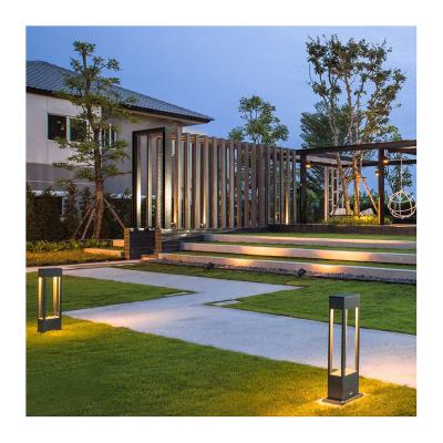 China Aluminum Garden LED Decoration Pathway Backyard Floor Park Post Lawn Garden Bollard Lamp Solar Waterproof Outdoor Energy Saving Light for sale