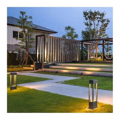 China Garden LED Modern Simplicity Garden Pathway Backyard Floor Yard Park Post Lawn Garden Bollard Lamp Black Warm Light for sale