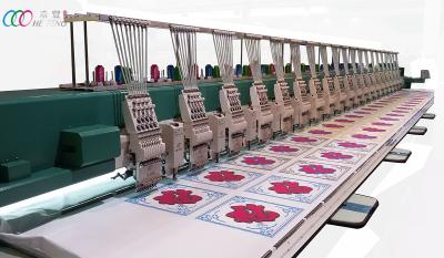 China 20 Heads Commercial Embroidery Equipment , Mixed Chenille And Flatbed Embroidery for sale