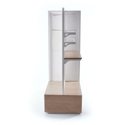 China Fashion factory direct sale good quality clothing shelf safety pegboard removable garment gondola display stand for clothing store for sale