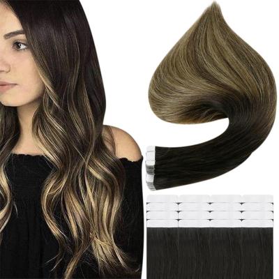 China Silky Straight Remy Human Hair Tape In Extensions Double Wave Virgin Hair Tape In Hair Extensions for sale