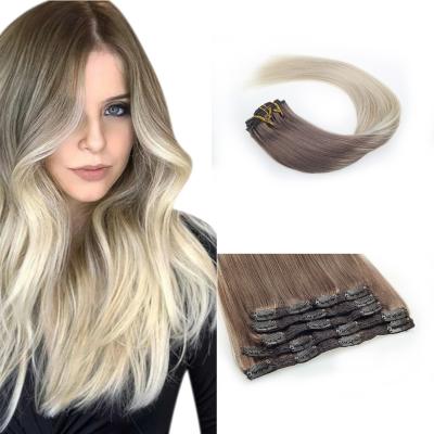 China Wholesale Unprocessed Straight Hair Clip Ins Remy Clip In Hair Brazilian Double Drawn Hair Clip In Extensions for sale