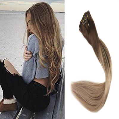 China Tangle Free Hair Clip Aligned Brazilian Mink Bag Style Time Packaging Wave Color Double Clip In Hair for sale