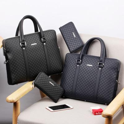 China Durable Men Briefcase Factory Direct Supply Men's Bags Handbags Whip Business Briefcases Embossed Letters One-Shoulder Messenger Multi-Layer Bag for sale